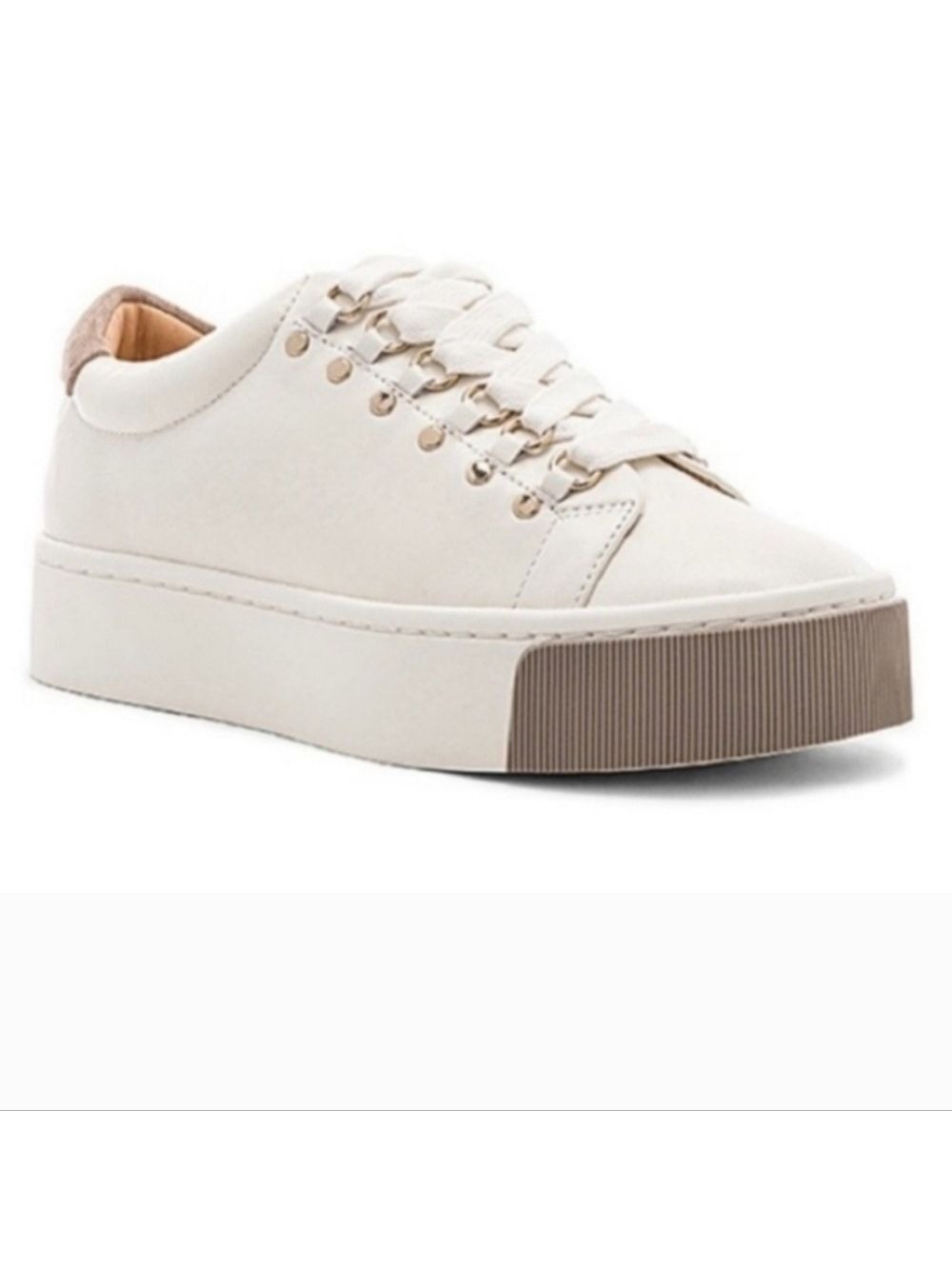 Joie Off White Sneakers Size 6 Gold Studs